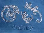 Ящірки - машинна вишивка